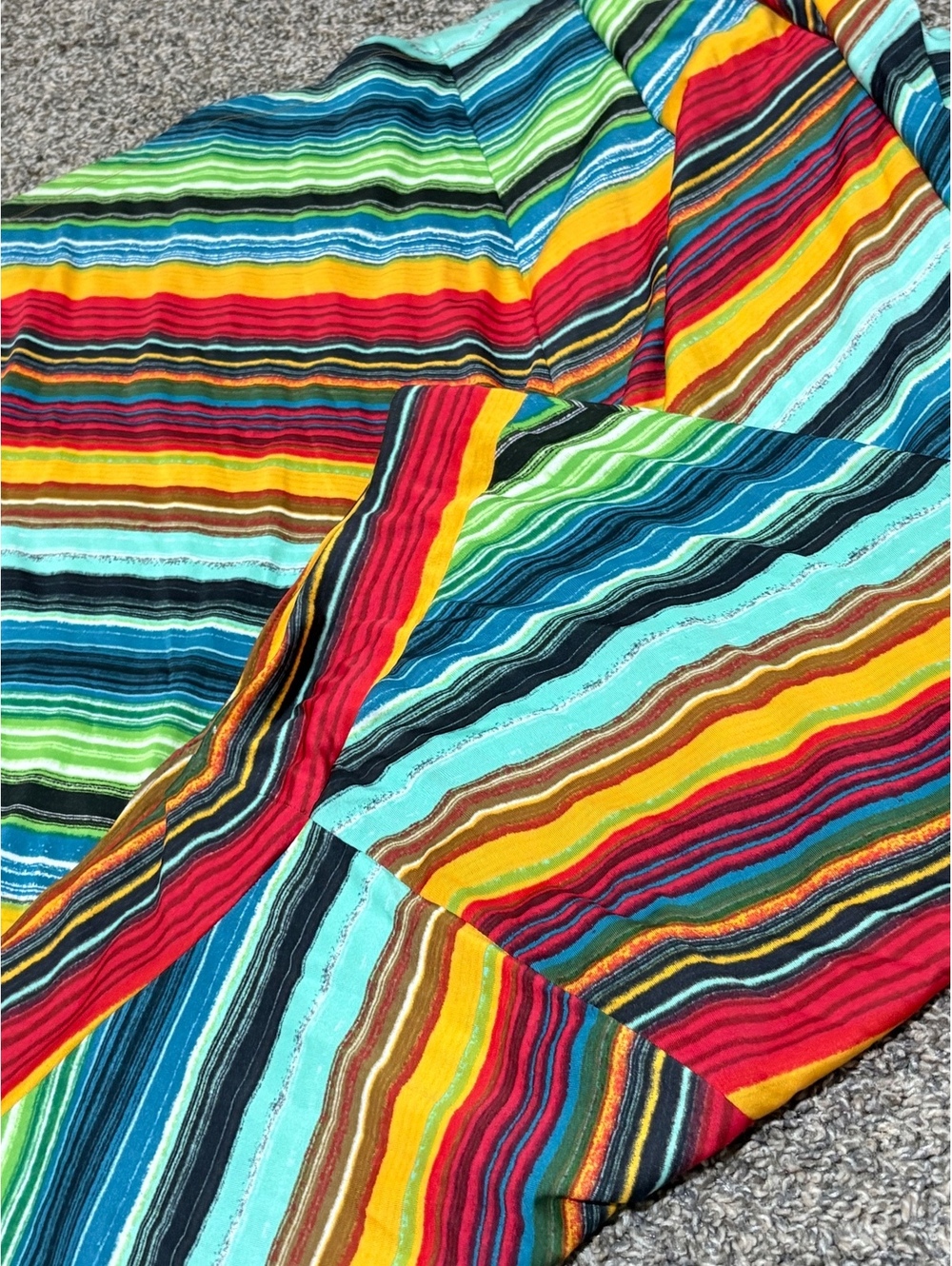 New Directions Extra Large Colorful Striped Maxi Skirt